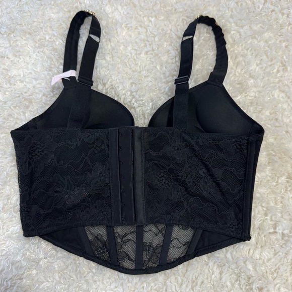 Victoria's Secret Bombshell Add-2-Cups Chain Strap Corset Top Black 34B NEW - Picture 5 of 10